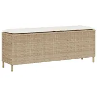 Gossi banca de gradina cu perna bej 110x30x40,5 cm poly ratan