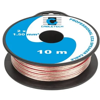 Cablu transparent pentru difuzor, material CCA, 2 x 1.5 mm2, rola 10m KAB0397