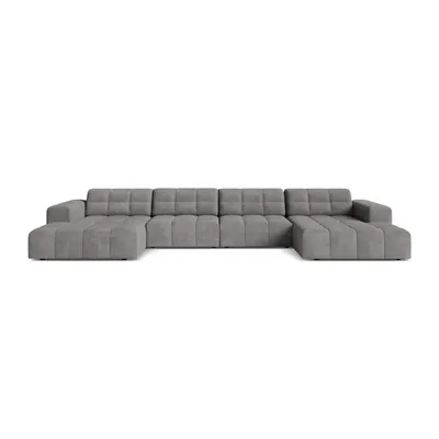 Colțar gri cu tapițerie din chenille (în formă de "U") Chicago – Cosmopolitan Design