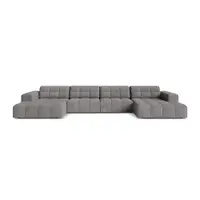 Colțar gri cu tapițerie din chenille (în formă de "U") Chicago – Cosmopolitan Design