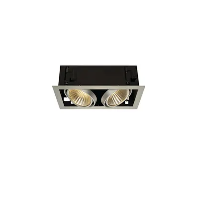 Spot incastrat, KADUX Ceiling lights, aluminium double-headed LED, 3000K xl, rectangular, brushed aluminium, 30°, 54W, incl. driver, clip springs