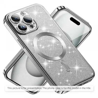 Husa MagSafe pentru Apple iPhone 17 Air, Techsuit, Luxury Glitter, Argintie