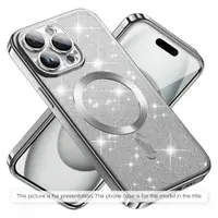 Husa MagSafe pentru Apple iPhone 17 Air, Techsuit, Luxury Glitter, Argintie