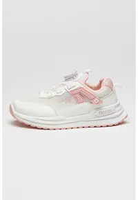 Pantofi sport cu insertii din plasa - Alb/Roz