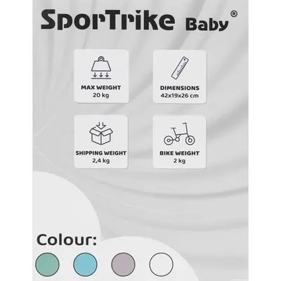 Ride-On pentru copii fara pedale cu 4 roti din plastic SporTrike roz, de la 1 an, inaltime pana la sezut 24 cm, greutate maxima admisa 25 kg