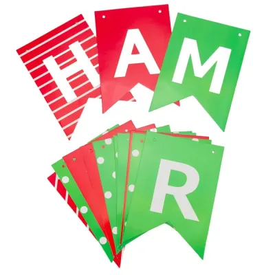 Banner Crăciun cu mesaj Merry Christmas - model 1 roșu și verde - Default Title