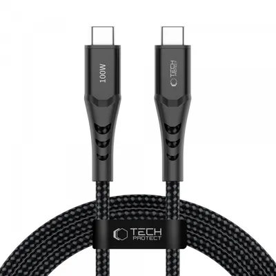 Cablu Date si Incarcare USB-C - USB-C Tech-Protect UB11T Ultraboost, 100W, 2m, Negru
