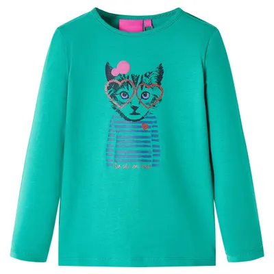 Tricou de copii cu mâneci lungi, verde aprins, 116