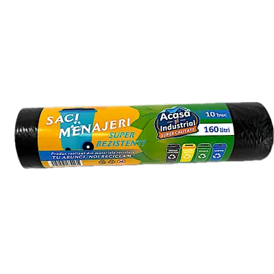 Saci menajeri negri 160 L, 10 buc/rola, produsi in Romania - Default Title
