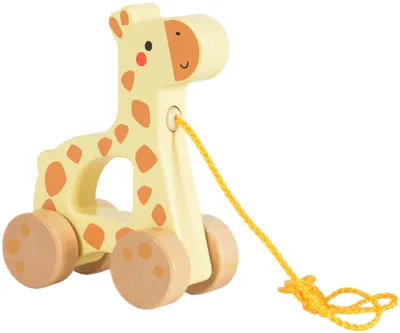 Jucărie de tracțiune din lemn Tooky Toy - Giraffe