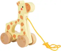 Jucărie de tracțiune din lemn Tooky Toy - Giraffe