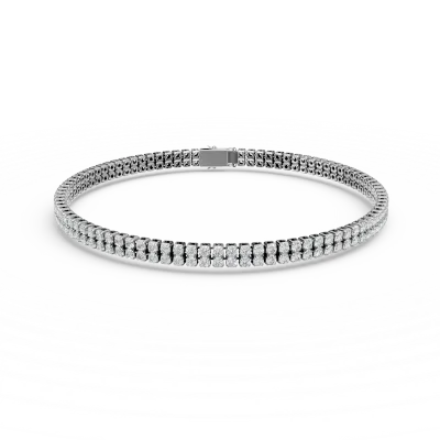 Bratara tennis din aur alb cu diamante de 2.5ct