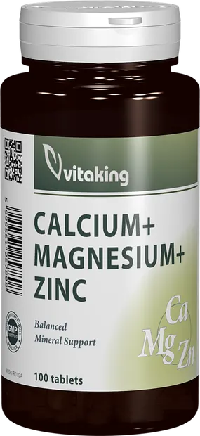 Calciu + Magneziu + Zinc, 100 comprimate, Vitaking