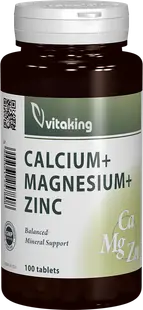 Calciu + Magneziu + Zinc, 100 comprimate, Vitaking