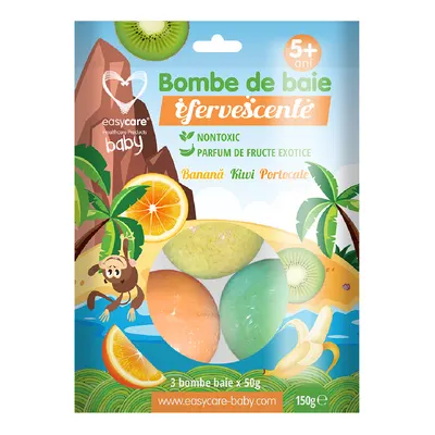 Bombe de baie copii Fructe exotice, 3 bucati, Easycare Baby