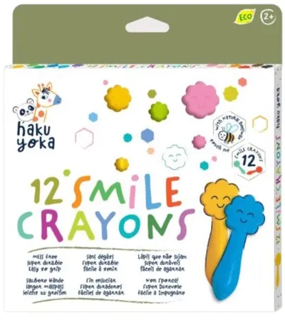 Creioane cerate eco Haku Yoka - Zâmbete, 12 culori