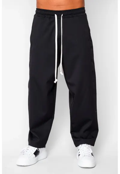 Pantaloni lungi drepti Oversized Black 20256 - Negru