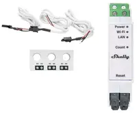 Contor inteligent de energie electrică trifazat Shelly - Pro 3EM-3CT63, 63 A, alb