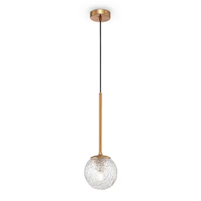 Corp de iluminat susendat Ligero - H(min) 460mm, H(max) 1500mm, ⌀ 150mm , Transparent, 1 X E27 (40W), Metal, Glass, IP20, 0.9kg