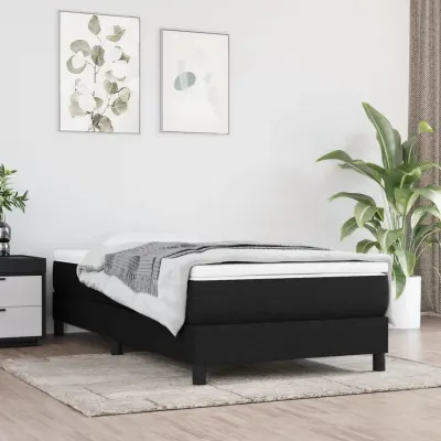 vidaXL Saltea cu arcuri buzunar, fermitate medie, negru, 90x200x20 cm, textil