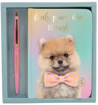 Set caiet cu pix Studio Pets - Catelusul Pompon, în cutie