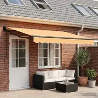 vidaXL Copertină retractabilă Nisipiu 4,5 × 3 m Poliester și metal