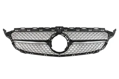 Grila radiator cu orificii camera, negru crom potrivit MERCEDES C-KLASA W205 12.18-02.21