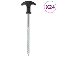 Gossi tarusi de cort, 24 buc., 17 cm, Ø7 mm, otel galvanizat