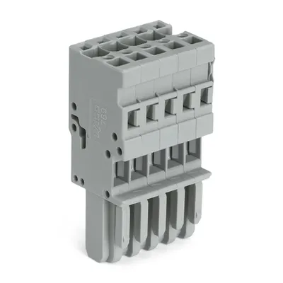 1-conductor female plug; 4 mm²; 5-pole; 4,00 mm²; gray