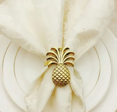 Inele de șervețel Morello - Ananas Gold, 6 buc.