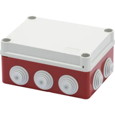 Doza aparenta A 1/4 TURN - IP55 - dimensiuni interioare 150X110X70 - WALLS cu presetupe - GWT960‚ÂºC - GREY - BOX RED