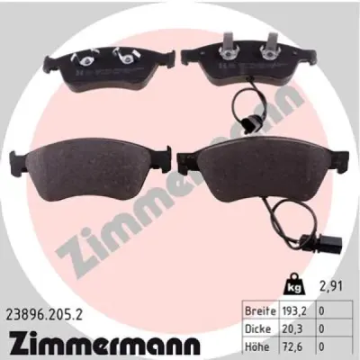 Set placute frana, frana disc ZIMMERMANN 23896.205.2