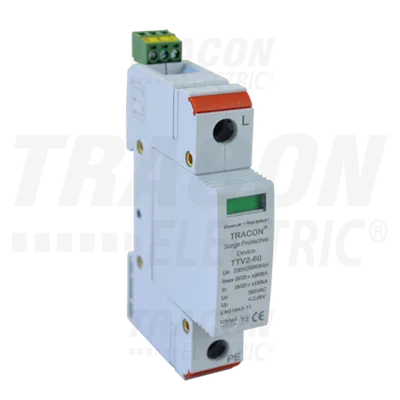 Descarcator de supratensiuni,AC,cl.2,elem.modular inlocuibil TTV2-60-1P 230 V, 50 Hz, 30/60 kA (8/20 us), 1P
