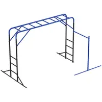 AIYAPLAY Structură de cățărat pentru exterior - turn cu bară de gimnastică și bară pentru tracțiuni pentru copii 3-8 ani până la 150 kg 250x190x180 cm Negru | Aosom Romania