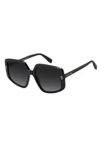 Ochelari de soare patrati cu detalii logo - Negru