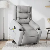 Gossi fotoliu de masaj rabatabil cu ridicare, gri deschis, textil