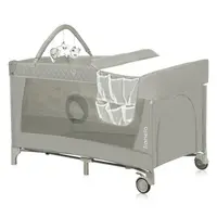 Patut pliant, Lionelo, Flower, Cu doua nivele, Cu arcada, Geanta transport, Masuta de infasat, Bara cu jucarii, Fereastra laterala, 120x60 cm, Conform cu standardele europeane de securitate EN 716 si EN12221, Cappuccino