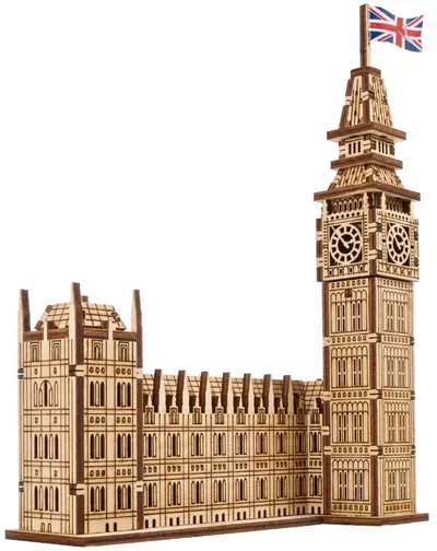 Puzzle 3D din lemn Ugears din 63 piese - Big Ben, Londra