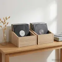 vidaXL Cutie pentru LP-uri 2 buc. Stejar Sonoma 23 x 33 x 16 cm