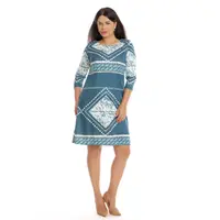 Rochie CT22067 turcoaz marin/print alb, Cesy | marimea M