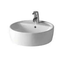Lavoar pe blat alb 45 cm, rotund, cu orificiu baterie, Gala Urban