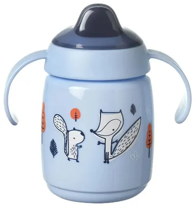 Cană anti-vărsare cu cioc moale Tommee Tippee - Superstar, 300 ml, Bacshield, albastru