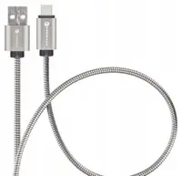 Cablu Forcell – F-Energy Metal C234, USB-A/USB-C, 2 m, 66W, argintiu