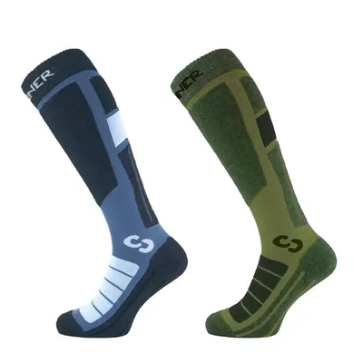 Șosete schi și snowboard SINNER Pro Socks II, Albastru/Verde, Unisex