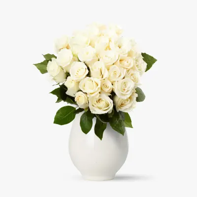 Buchet de 29 trandafiri albi