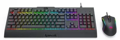 Set mouse și tastatură Redragon - S151, wireless, RGB, negru