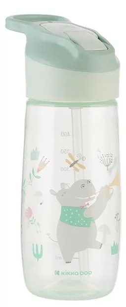 Cană cu vârf de silicon KikkaBoo - Music Fest, Mint, 450 ml