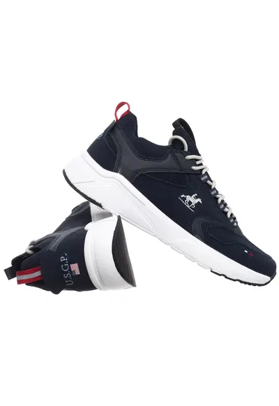 Pantofi sport cu insertii din material textil - Bleumarin