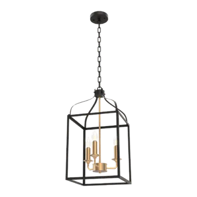 Izabel Pendul 3xe27 Mat Negru/auriu