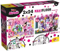 Puzzle cu două fețe Lisciani de colorat din 2 х 24 piese - Minnie
